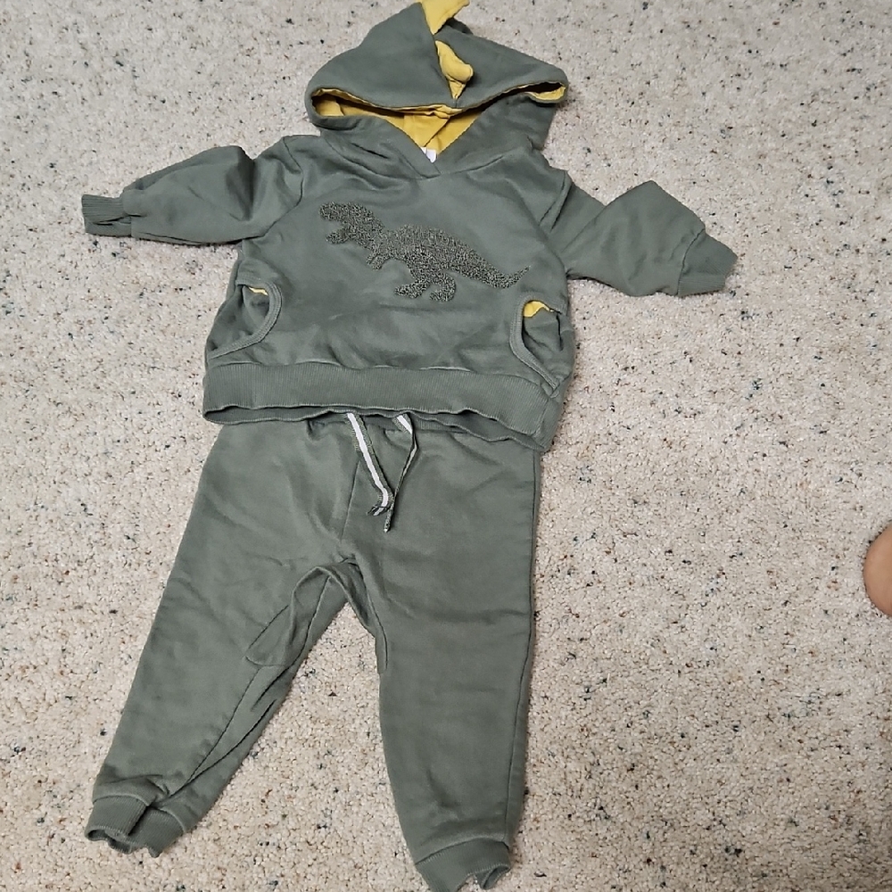 Tommy Bahama Kids Green Dinosaur Sweatpants & Hoodie Set
